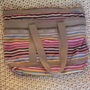 Lesportsac Multicolor Striped Tote Bag